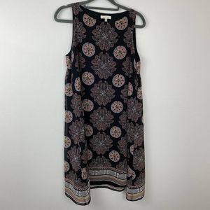 Max Studio, Multi colored sheer sleeveless slip dress.